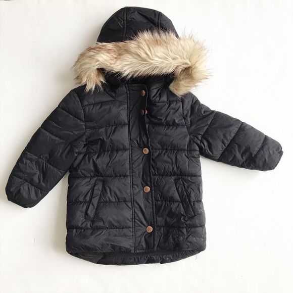 Old Navy black long hooded jacket play 2T - Picture 1 of 5